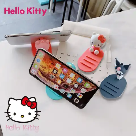 Держатель Hello Kitty для телефона, регулируемая настольная подставка с рисунком аниме Kuromi, Многофункциональная подставка для телефона IPhone, XiaoMi