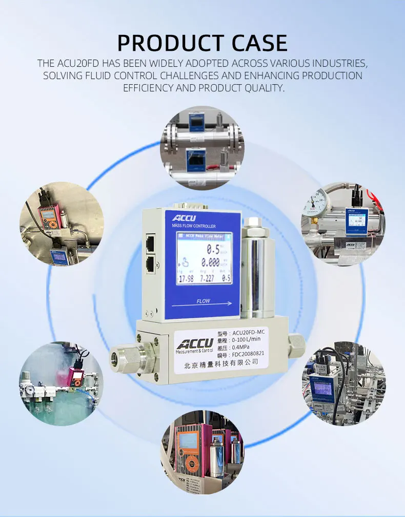 Фото Профессиональный производитель 0 ~ 3000slm газовый/N2/H2/O2/Ar/He/CH4/CO2/воздушный массовый расходомер с RS485 для управления расходом №4