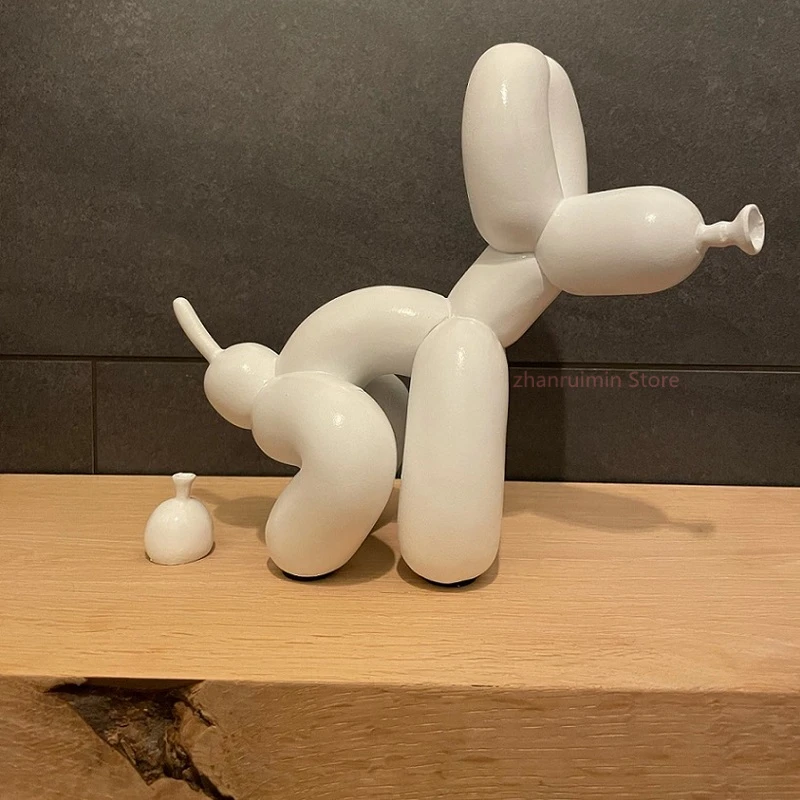

Balloon Dog Sculpture Balloon Art Statue Mini Collectible Figure Home Decoration Resin Figurine Desk Accessories Room Decor