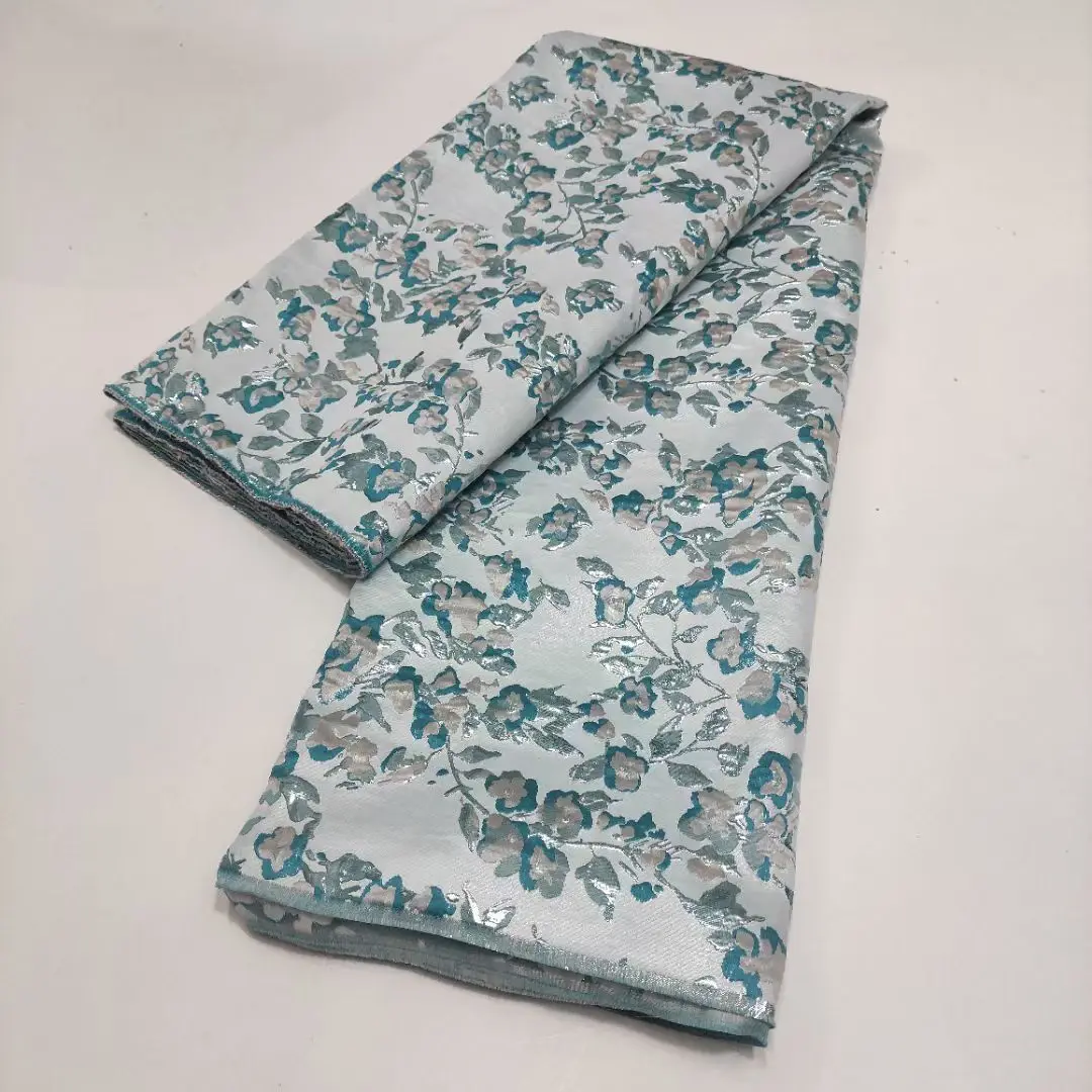 

Новая искусственная Дамасская ткань, нигерийский цветочный кружевной материал, цветочная ткань, африканская Ткань 5 ярдов PJZ38