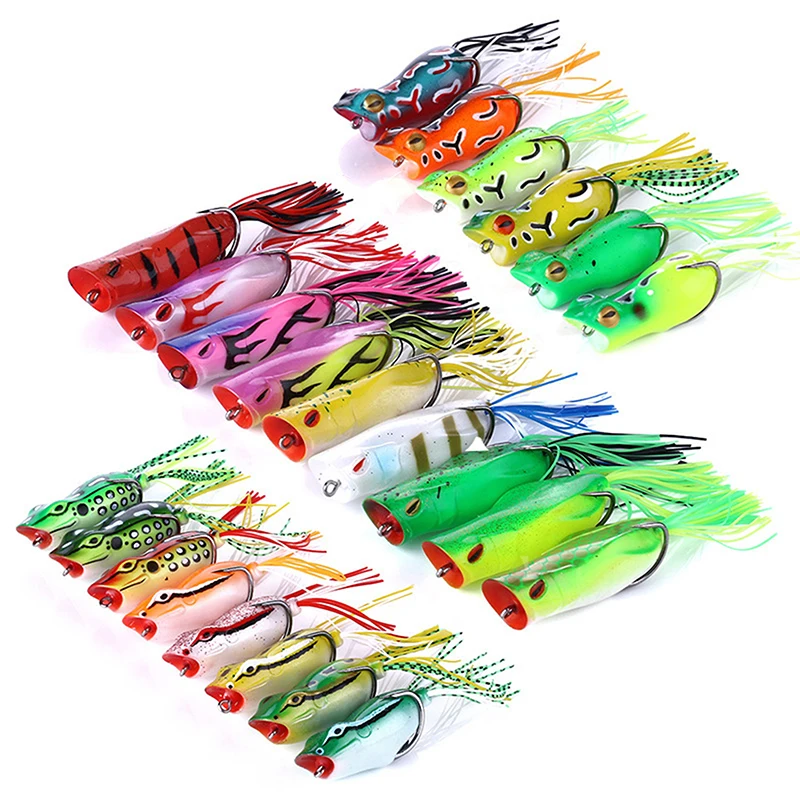 

1pcs Soft Silicone Frog Bait Fishing Lure Spinner Squid Thunder Frog Soft Bait Sea Ice Artificial Fishing Lures Set