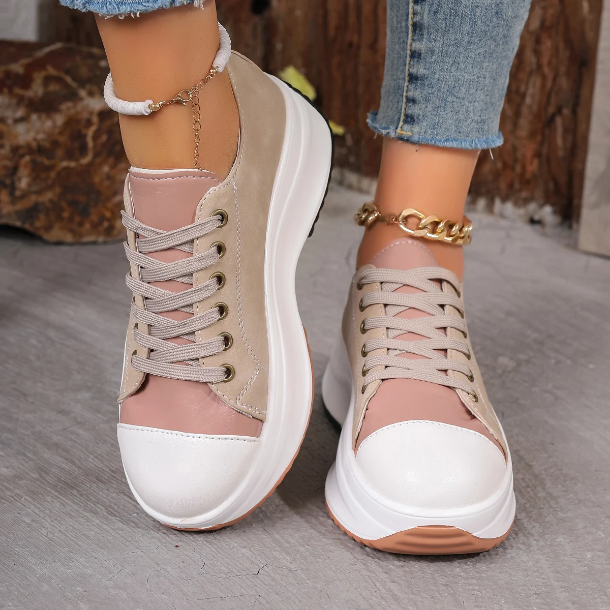 Кроссовки женские на платформе Спортивная повседневная обувь с