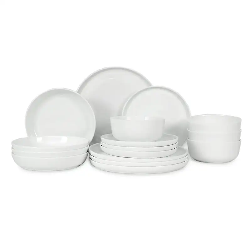 

Natural White Bone China Coupe Dinnerware Set, Service for 4