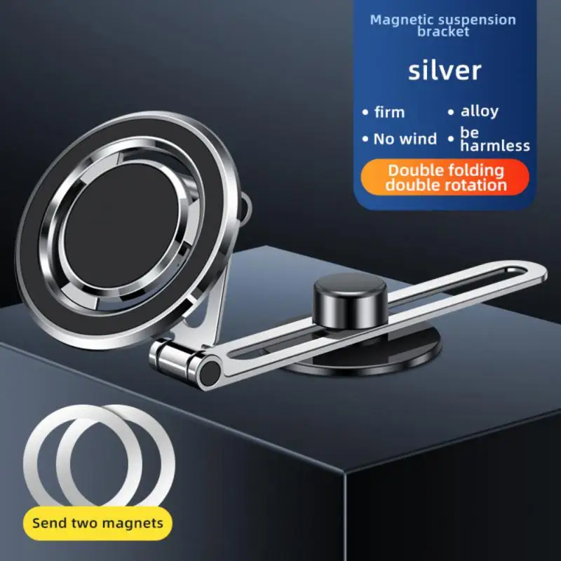

Foldable Magnetic Holder Aluminum Alloy Stand Magnet Cellphone Bracket Car Phone Holderfor IPhone 12 14 Samsung Xiaomi Huawei