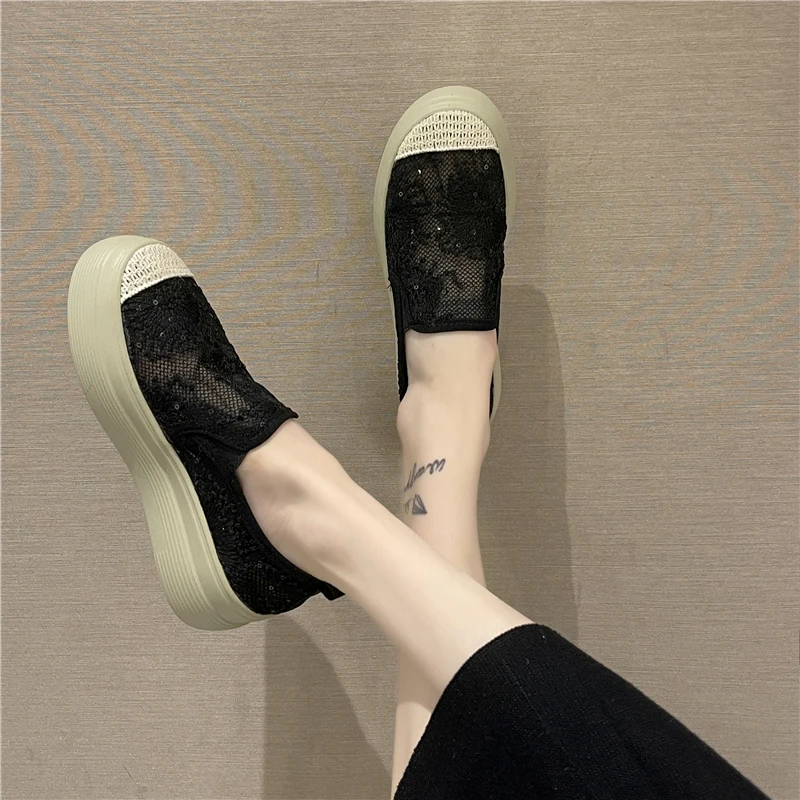 

Summer New Thick-soled Lightweight and Breathable Casual Women's Shoes Woman Vulcanize Shoes Platforms Sneakers Canvas Shoes