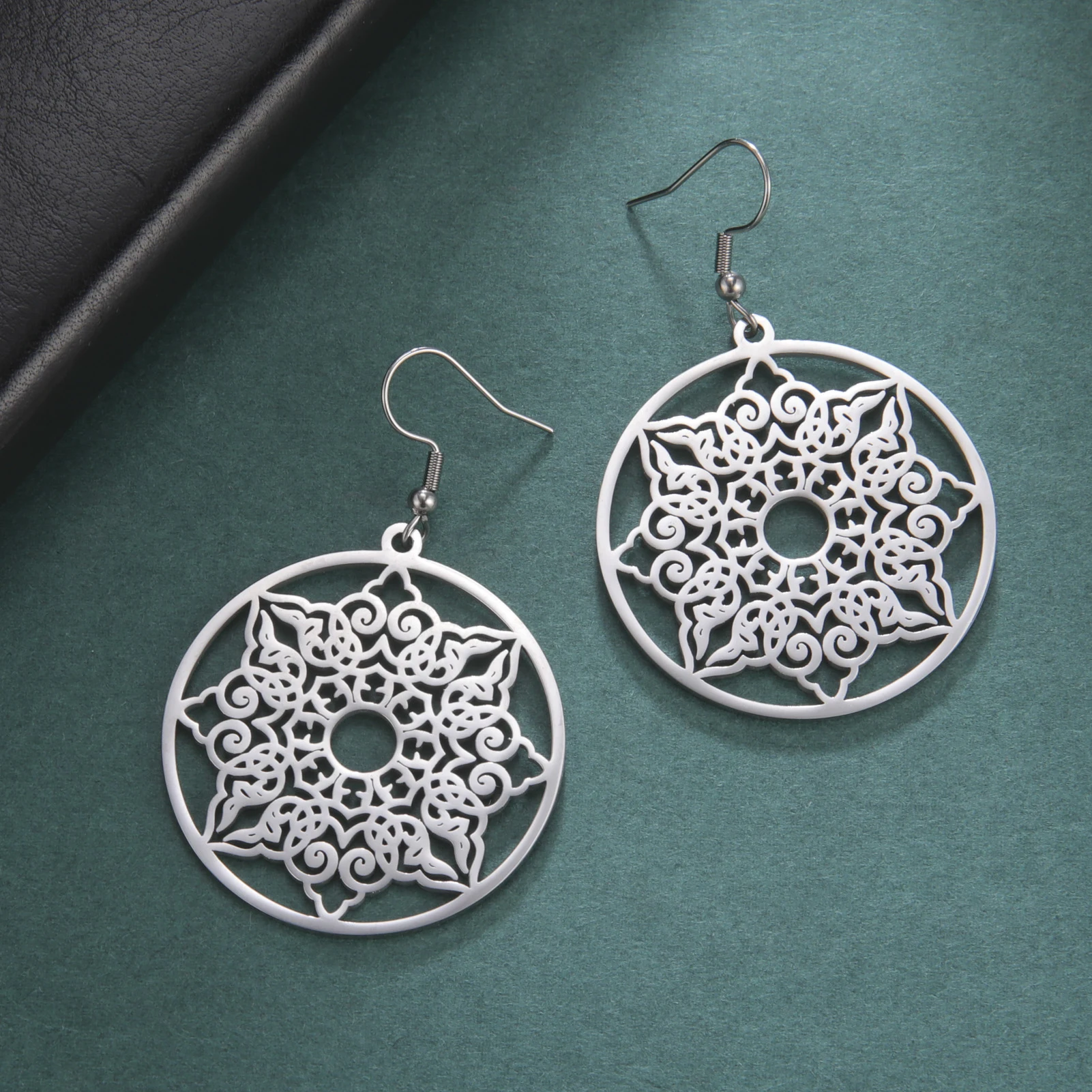 Skyrim Метатрон куб Висячие серьги для женщин Амулет из нержавеющей стали