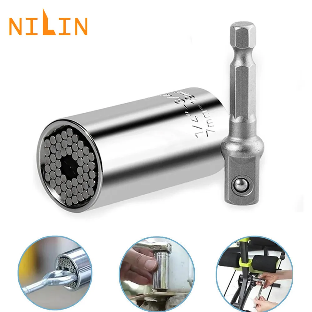 

Универсальный динамометрический ключ NILIN 7-19 мм, гаечный ключ, волшебный портативный торцевой рукав, ручной ремонтный инструмент, трещотка, ...