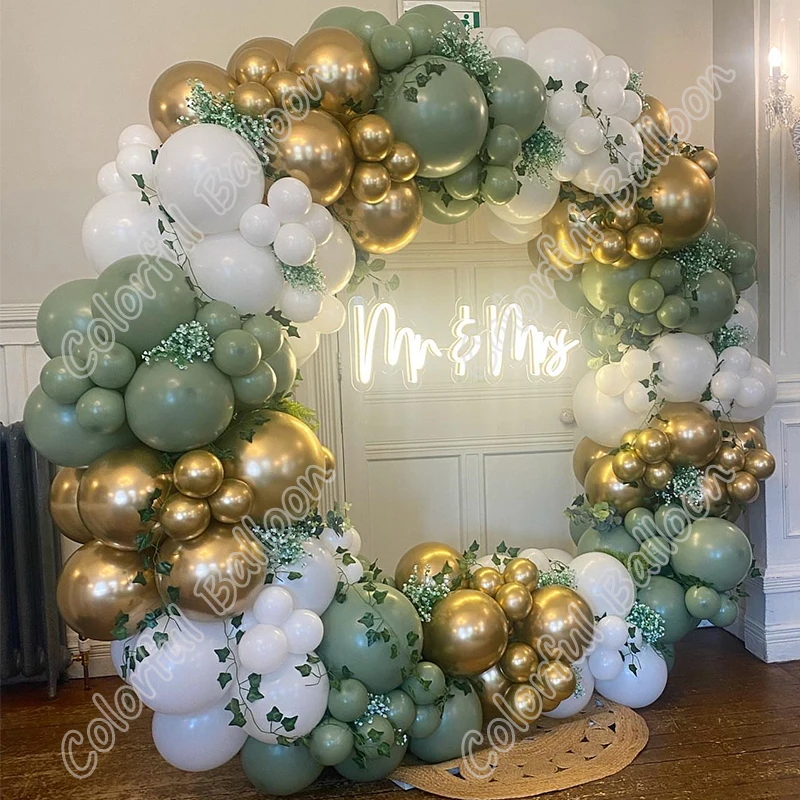 

209pcs Avocado Green Latex Balloons Arch Garland Happy Birthday Party Wedding Backdrop Arch Baby Shower Anniversary Decoration
