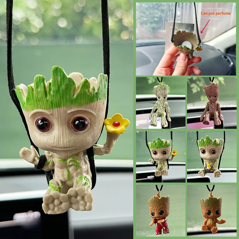 

Tree Man Groot Guardians of The Galaxy Marvel Avengers Mini Toys Movie Figure Groot Deadpool Car Perfume Decoration Kids Gift