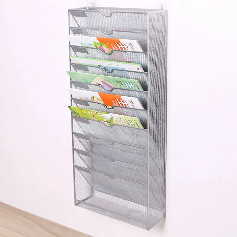 

Metal Iron Art Bookshelf Cabinet 8 Tier Read Magazine Newspaper Storage Office Home Bookcase Furniture Document Book Rack Shelf