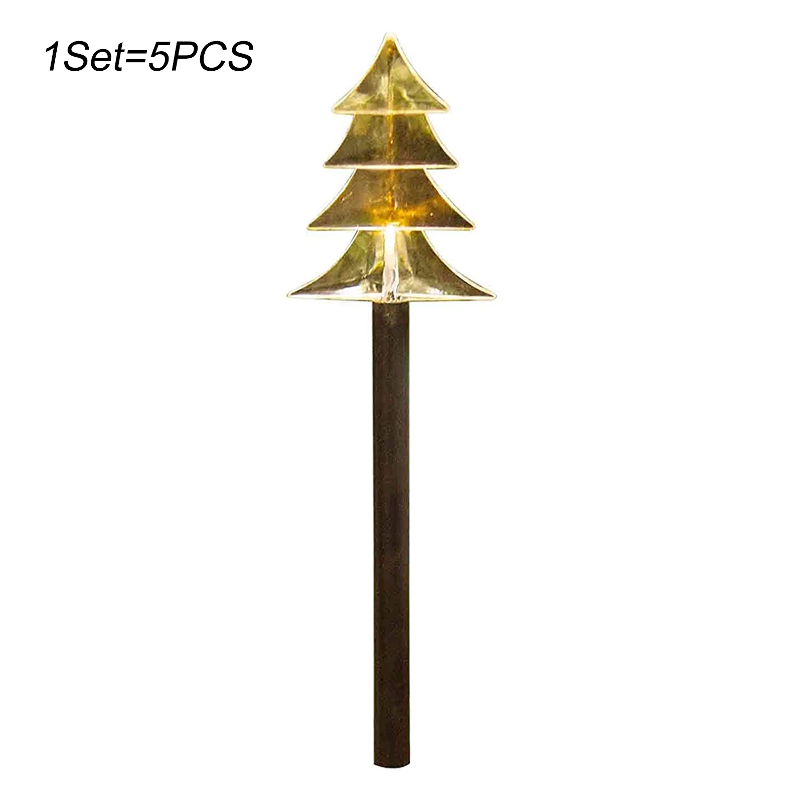 

5 шт., новогодние водонепроницаемые садовые светильники на батарейках