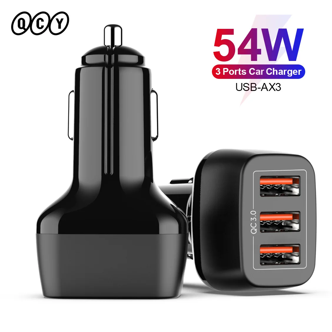 

CR08 QCY USB Автомобильное зарядное устройство всего 54 Вт Быстрая зарядка мобильный телефон автомобильный адаптер для iPhone 13 12 11 Pro Huawei Xiaomi Samsung