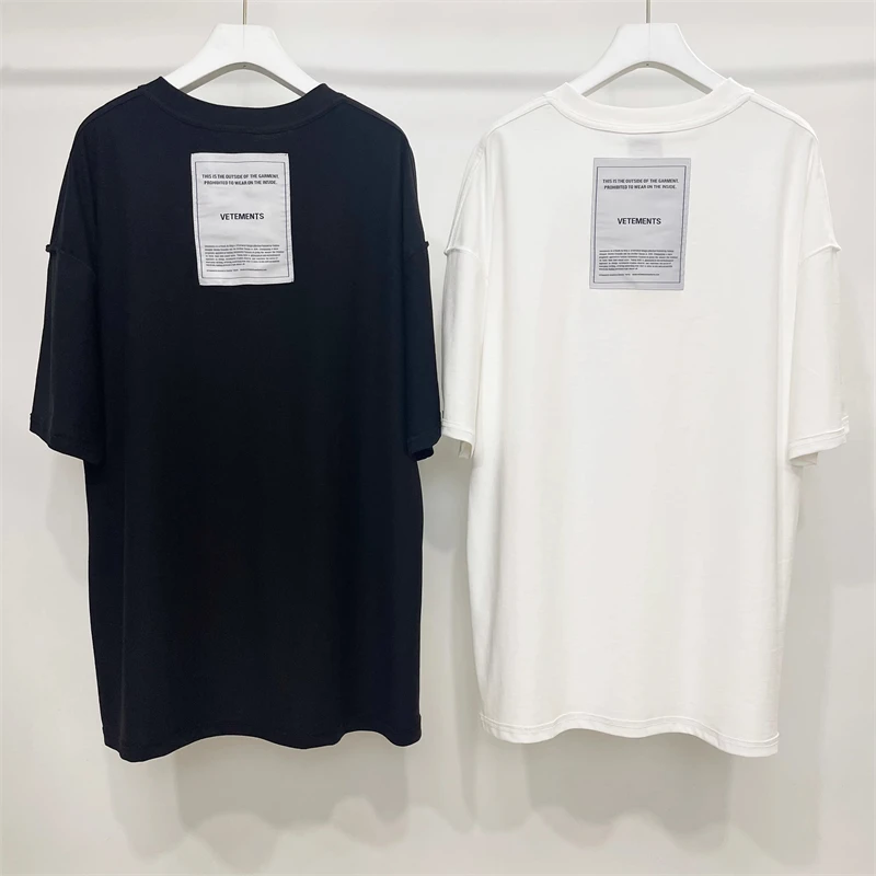 

Patch Vetements T-Shirt Men Women 1:1 Best Quality Embroidered Small logo VTM Top Tees T Shirt