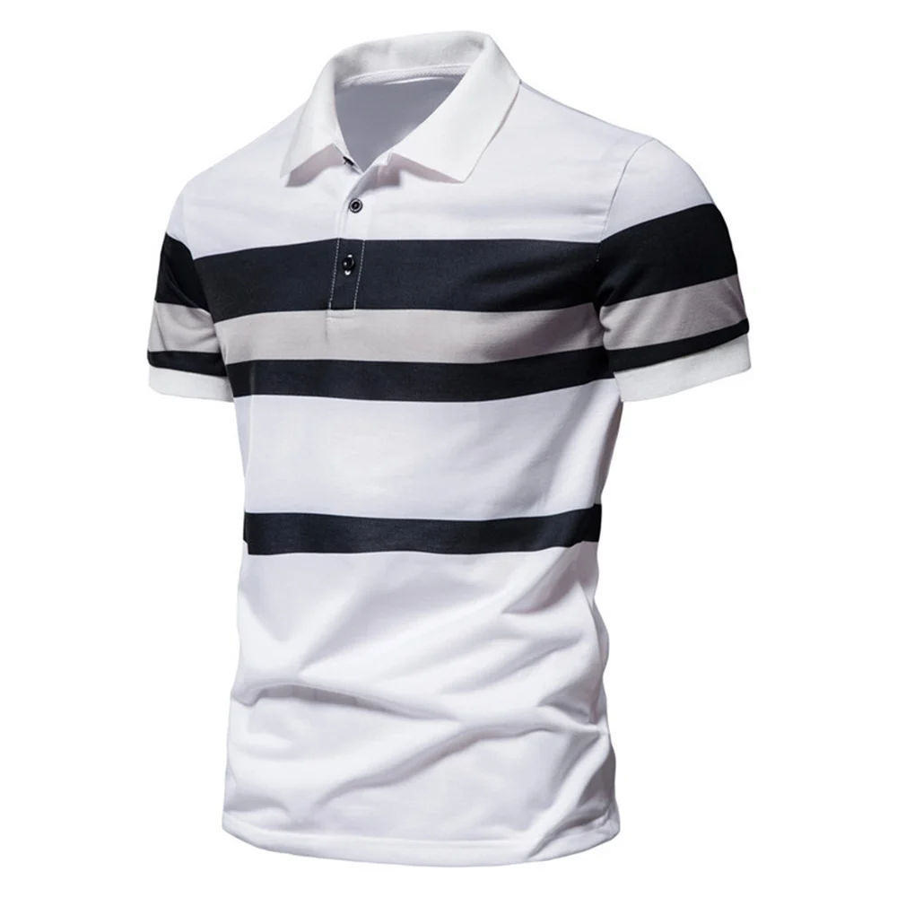 

Man Polo Shirt Print Stripe Classical Pattern France Luxury Brand Polo Serige Park Eden Pattern Cotton Blends European Design