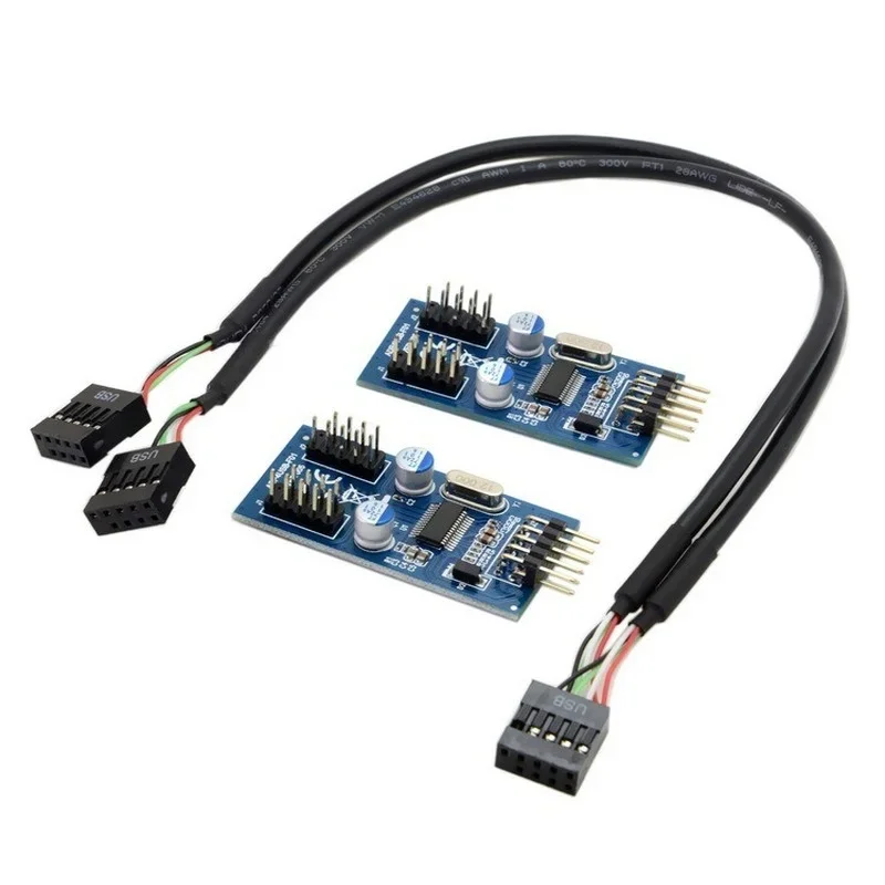 9-контактный USB-разъем для материнской платы штекер от 1 до 2/4 Женский