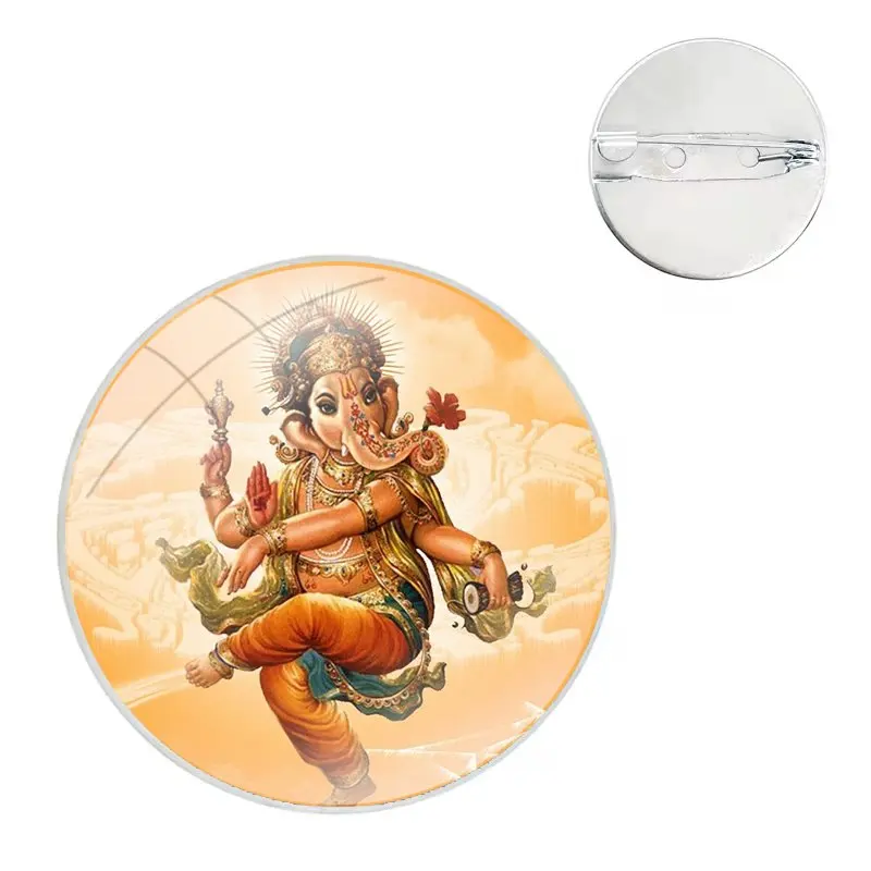 Ganesha индуийский Бог Ганеш булавки значки металлические броши для одежды рюкзака