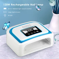 120w 30leds nail lamp built in battery rechargeable fast drying nail gel polish with 4 timer setting uv led nail dryer for salon