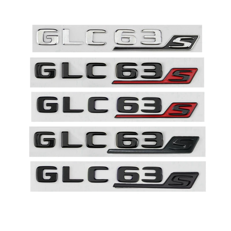 

For Mercedes Benz AMG C253 X253 Series GLC63S Emblem Long S Car Styling Trunk Sticker GLC63 S Logo 2017+