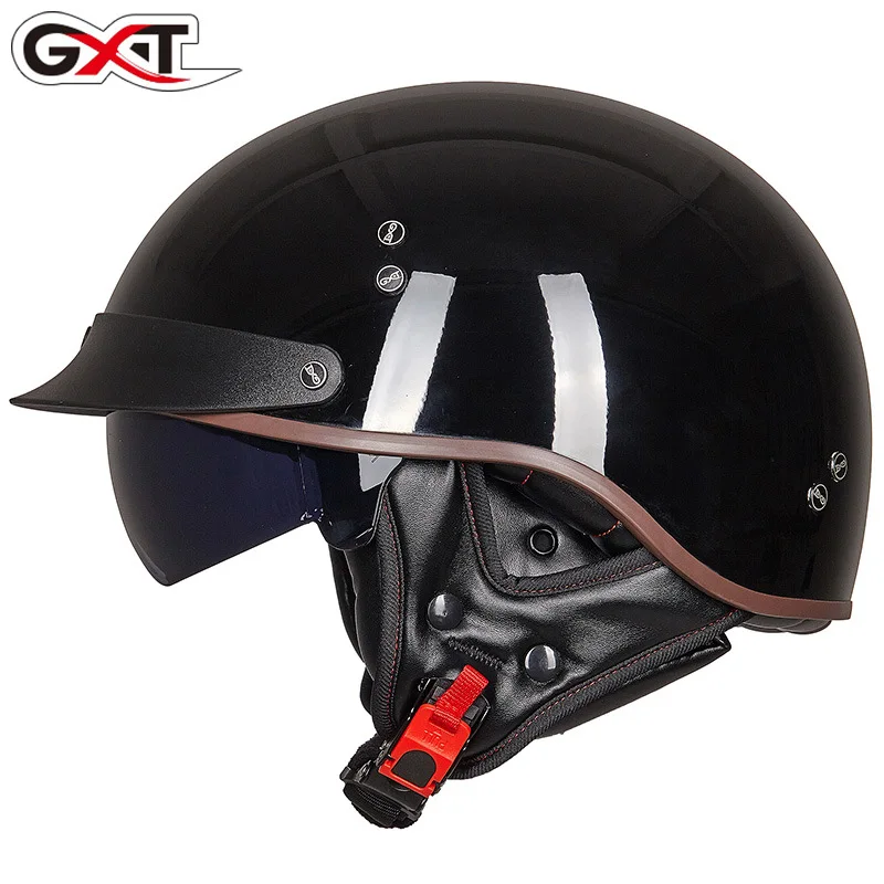 

Ретро полушлем мотоциклетный круизер шлем немецкий стиль винтажный Casco Moto с открытым лицом чоппер байкер пилот DOT Capacetes Para