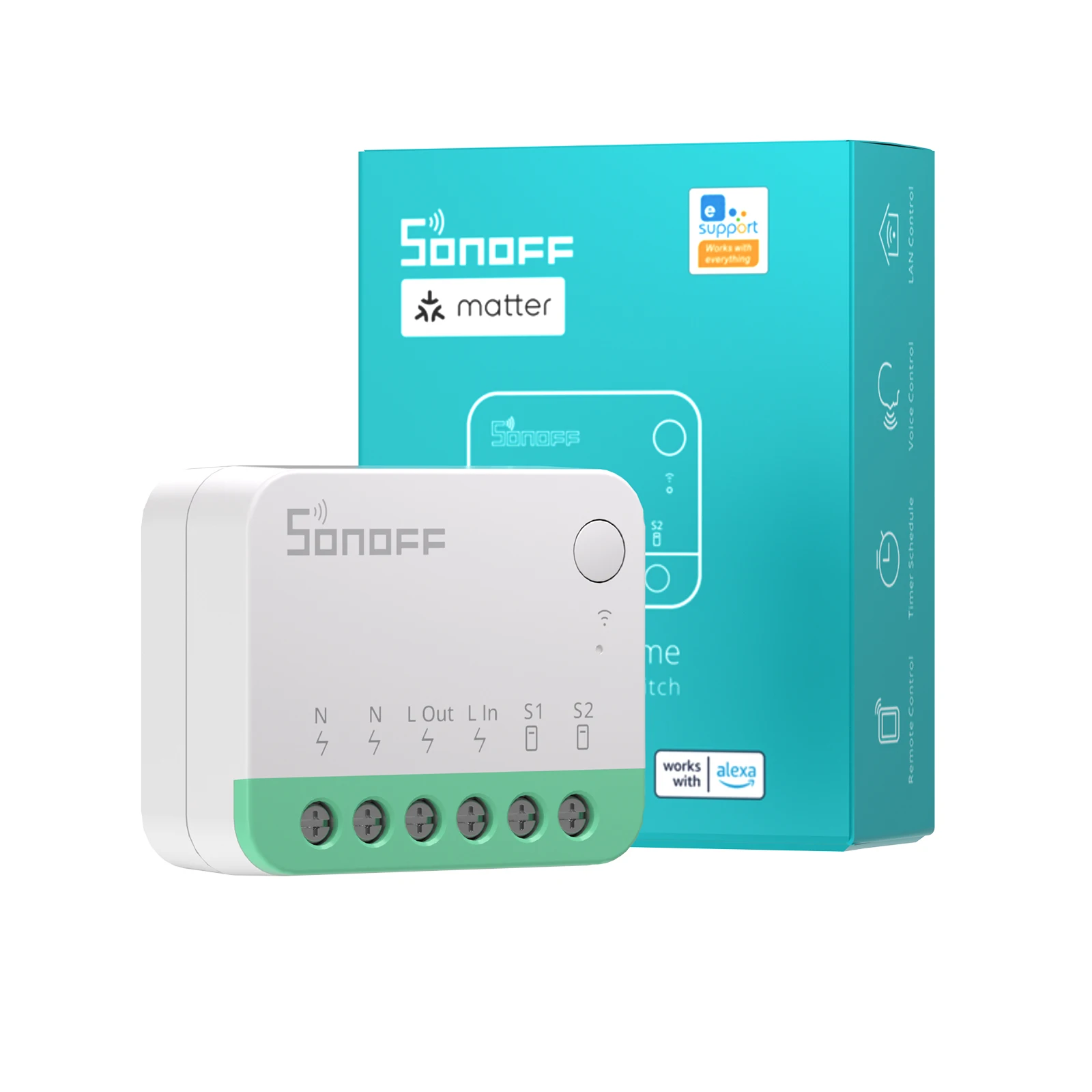 

SONOFF MINIR4M MINI Wi-Fi умный переключатель умный дом контроллер выключателя голосовое управление работает с Alexa Google Apple Home