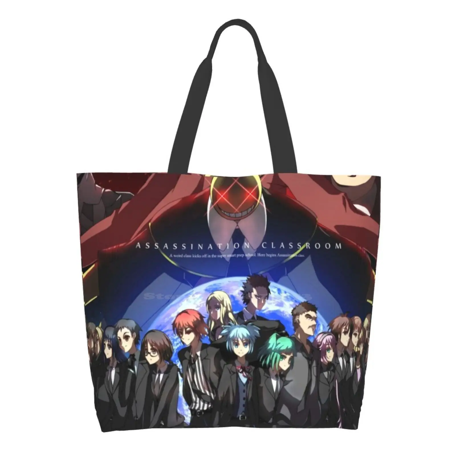 

Assassination Classroom Women Shopping Bag Girl Tote Large Size Assassination Classroom Anime Koro Sensei Manga Classroom