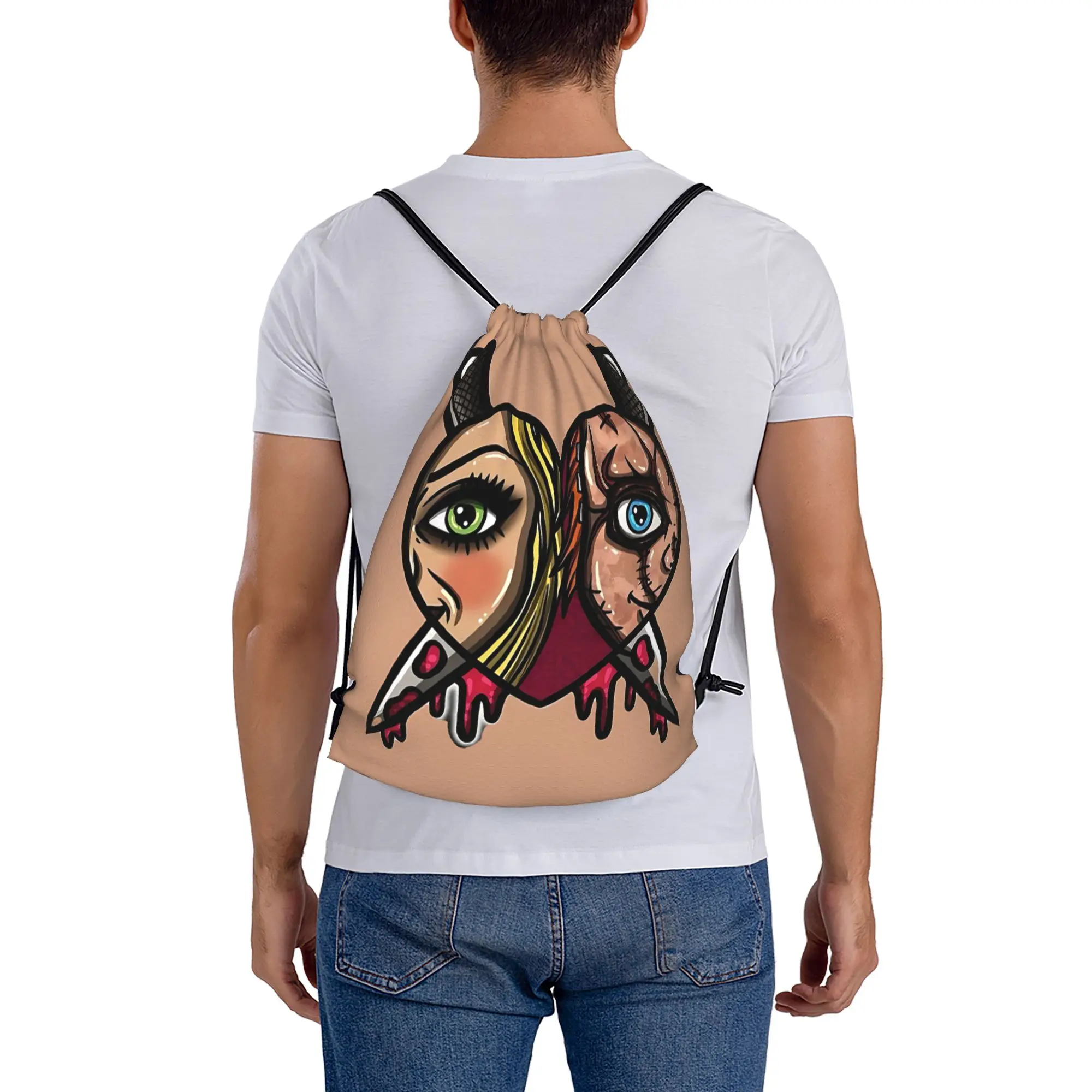 1 шт. Сумка на шнурке с принтом Love C-Chuckys, рюкзак для хранения вещей для мужчин и женщин, дорожная сумка для подростков (art.: 3920d87dc2d5d) - 3920d87dc2d5d