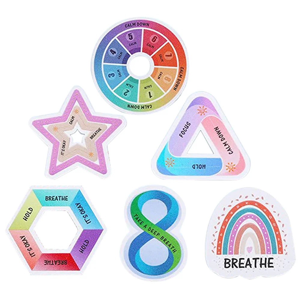 

6 Pcs Sensory Stickers Colorful Desk Soothing Rough Texture Adhesive Sticky Pvc Phone Back Student Calm Uneasy People