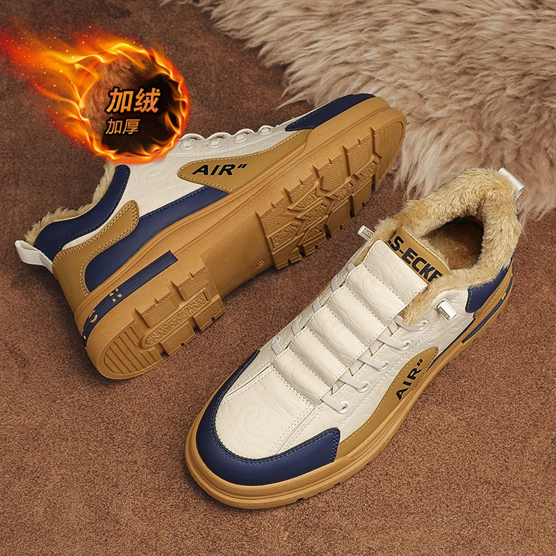 Мужские ботинки зимние тапочки Теплая мужская обувь водонепроницаемые