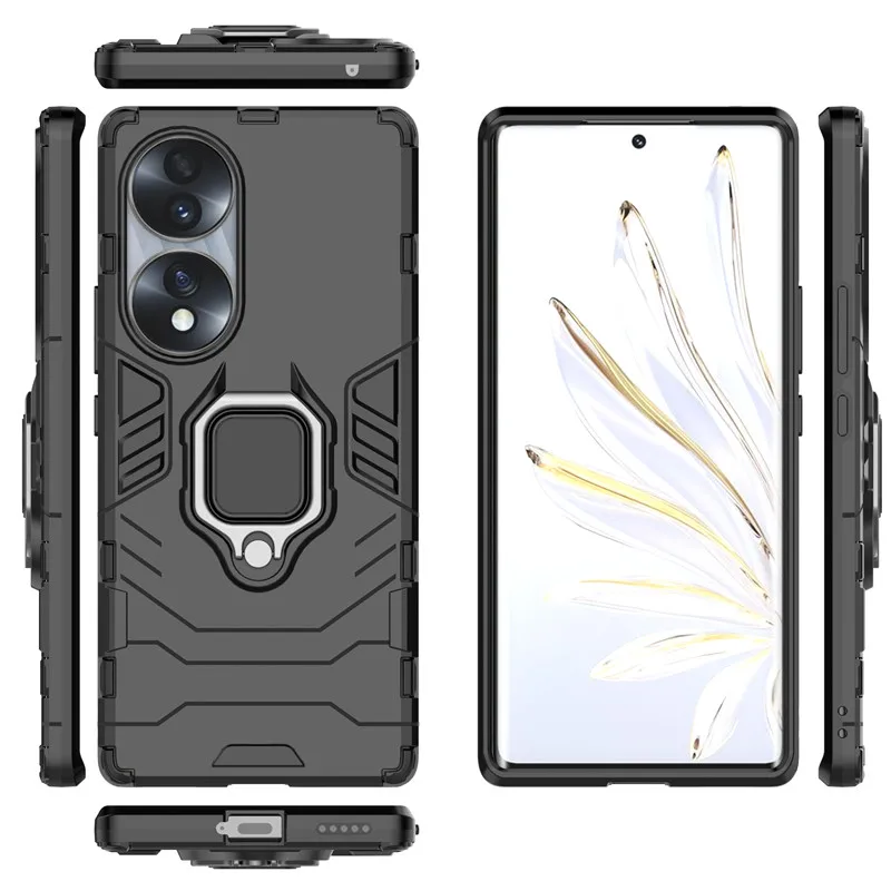 For Honor 70 5G Case Armor Finger Ring Bumper Hard Protective Case Honor 70 Pro Cover For Honor 50 Lite Honor 80 70 60 50 Pro