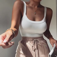 sexy bodysuit women 2021 summer new ribbed knitted sleeveless strap jumpsuit outfit solid fashion streetwear clubwear