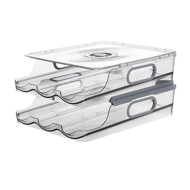 

2 Layer Storage Egg Container For Refrigerator For Refrigerator With Lid And Time Scale