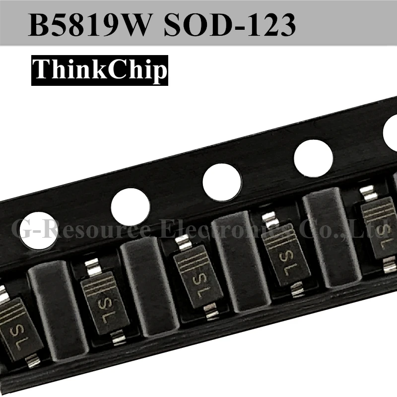 (100 шт.) B5819W SOD-123 1206 SMD диод Шоттки B5819 SOD123 1N5819 1N5819W (маркировка SL)