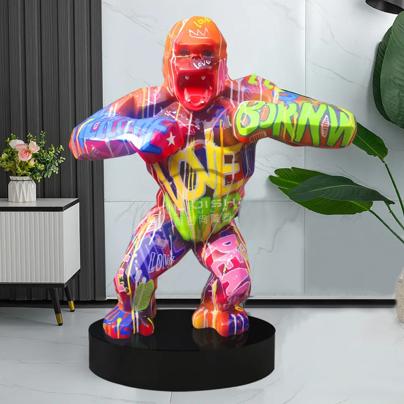 Открытый пейзаж большой бриллиант горилла детали для украшения пола FRP