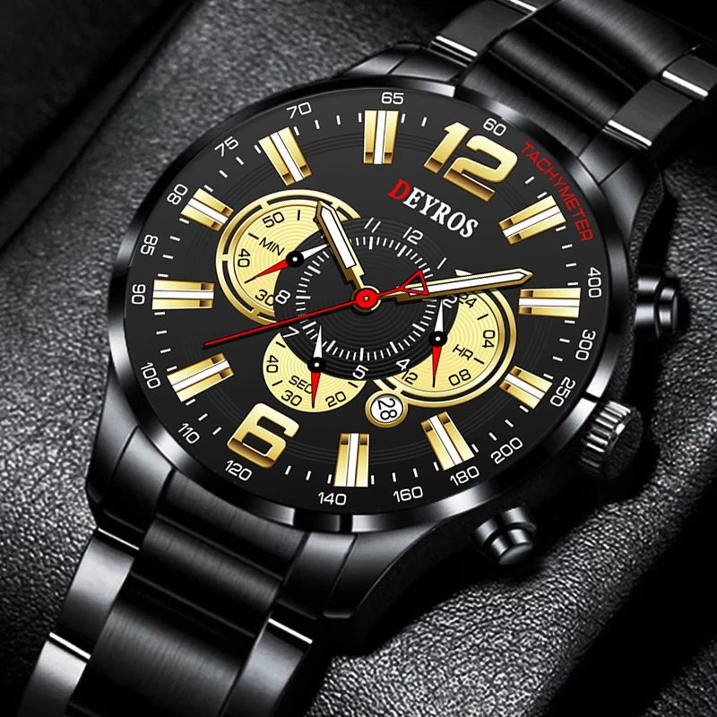 Fashion Mens Watches Stainless Steel Quartz Wristwatch Luxury Men Business Casual Leather Watch Luminous Clock relogio masculino