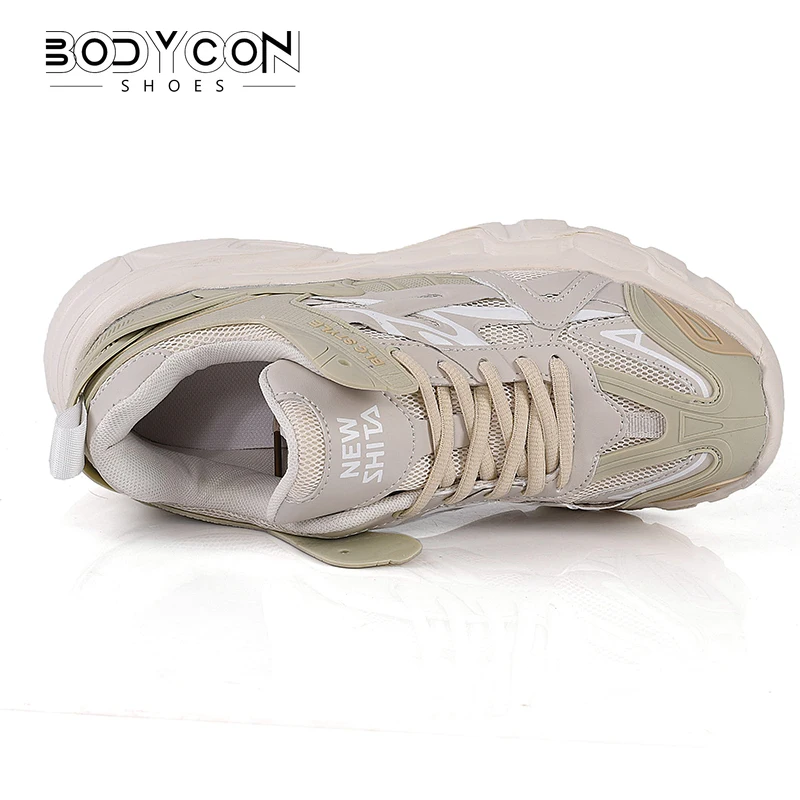 Chunky Sneakers Women 2023 Thick Sole Girls Sport Shoes Bright Green Fashion Casual Ladies Dad Shoes Female Footwear Plus Size