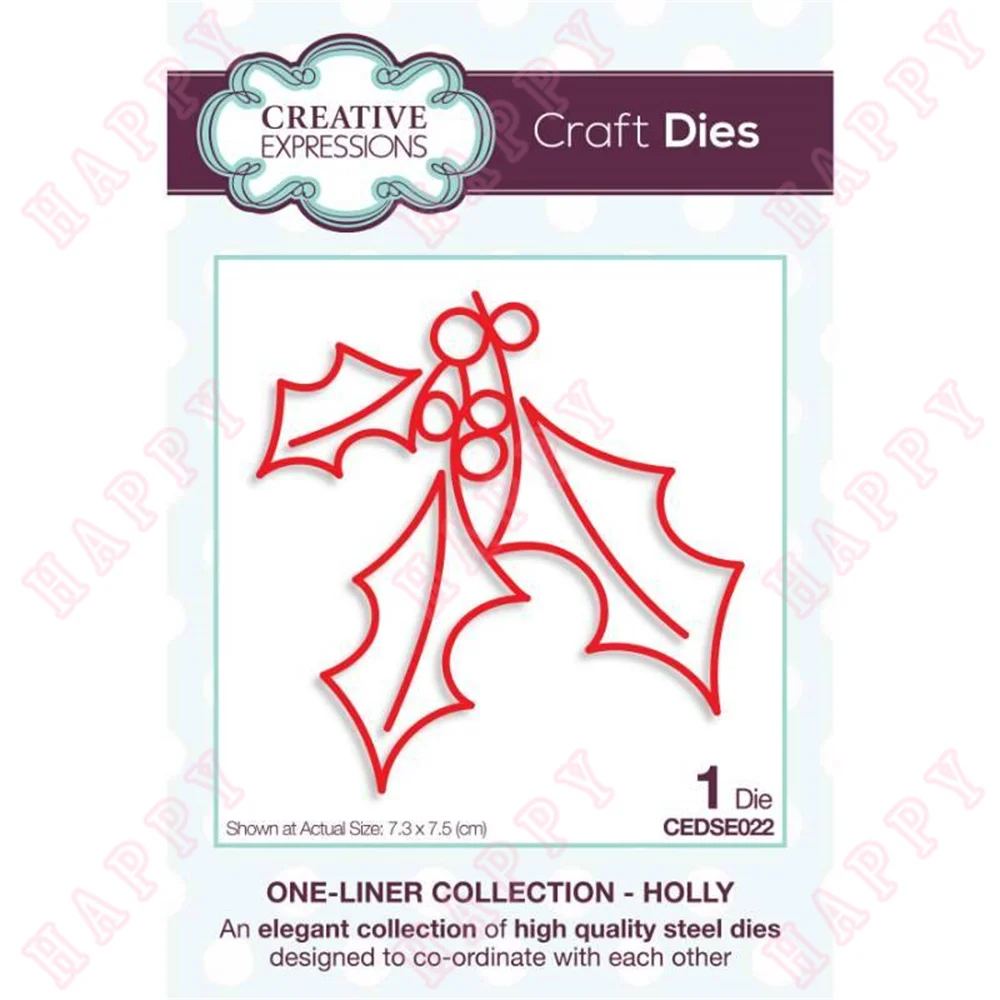 

Christmas 2022 New Holly Craft Die Scrapbook Diary Envelope Decoration Background Embossing Template Diy Greeting Card Handmade