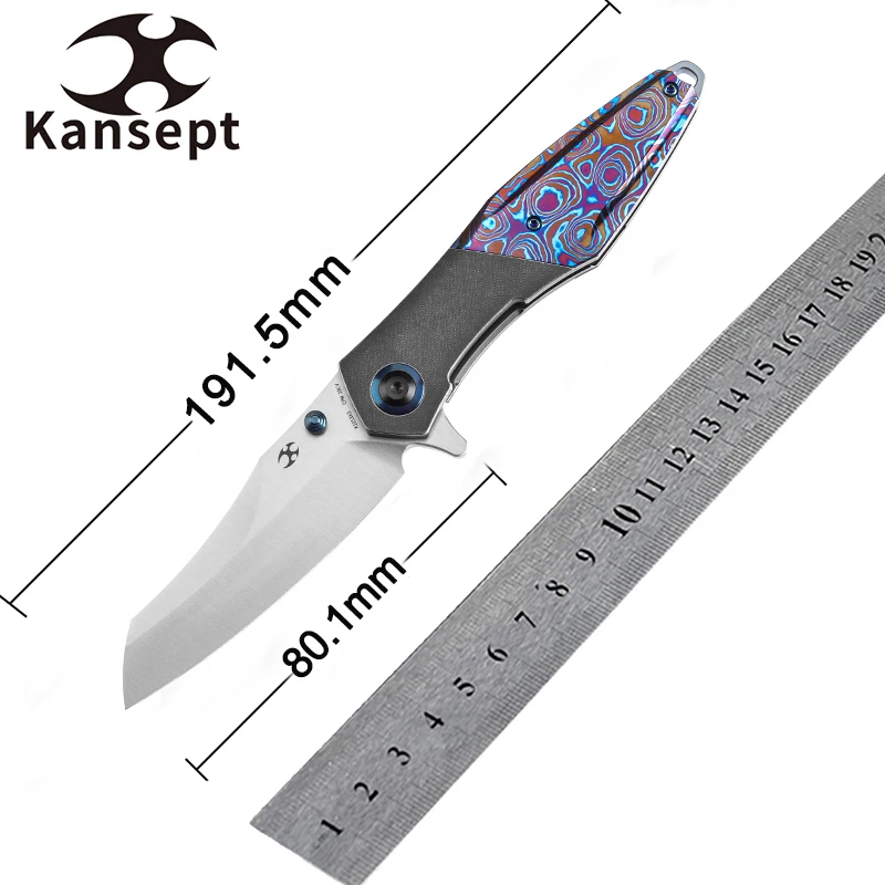 Карманный нож Kansept Mistaken K1053A3 3 15 дюйма атласный CPM 20CV + черный титановый Timascus Clip Flipper