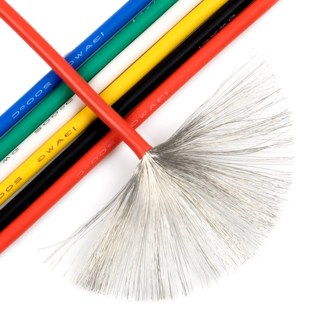 Фото 5 м/лот AGR супермягкий силиконовый резиновый кабель, высокотемпературный термостойкий луженый медный электронный провод для модели светодиодной лампы «сделай сам» №4