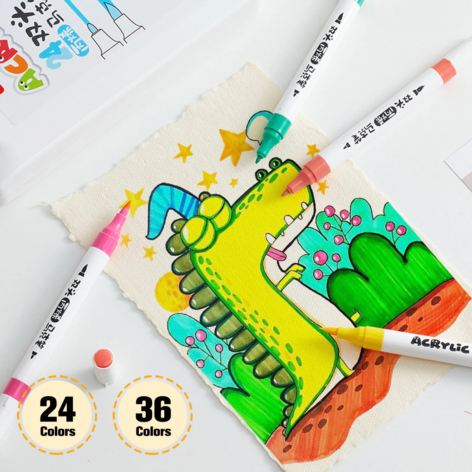 

24/36 шт., водостойкие акриловые ручки для рисования, 24/36 цветов