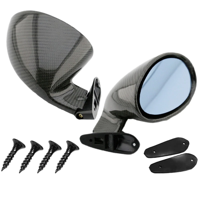 

Real Carbon Fiber Universal Classic Retro Door Wing Side Mirror Rearview Mirror California Style Car Accessories