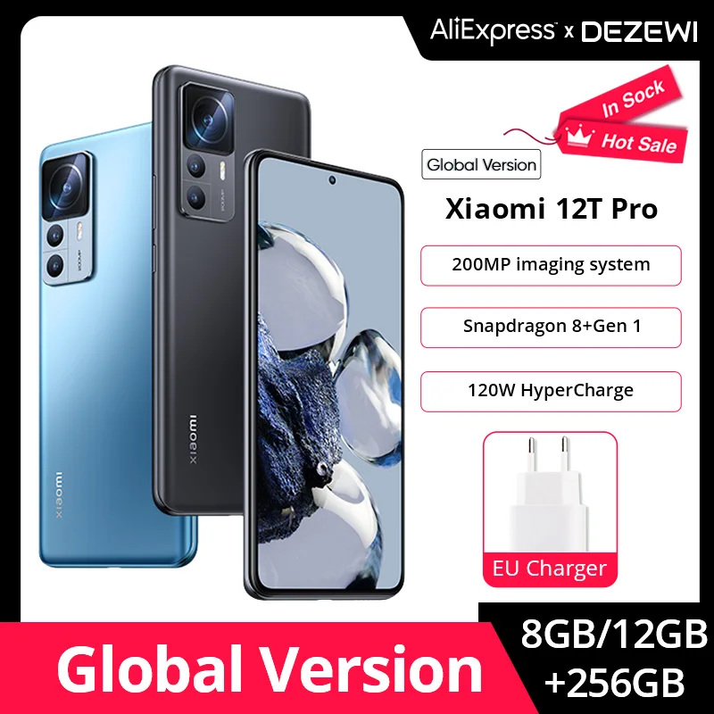

Global Version Xiaomi 12T Pro Smartphone 12GB+256GB Snapdragon 8+Gen 1 NFC 200MP Camera 120Hz Display 120W HyperCharge 5000mAh