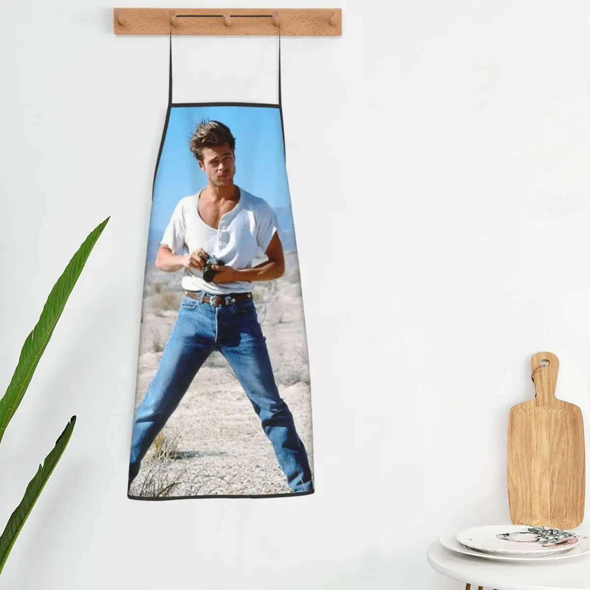 Фото Фартук-нагрудник Brad Pitt Young Handsome Aprons для шеф-поваров, готовки, уборки на кухне, для женщин и мужчин, для садоводства №5