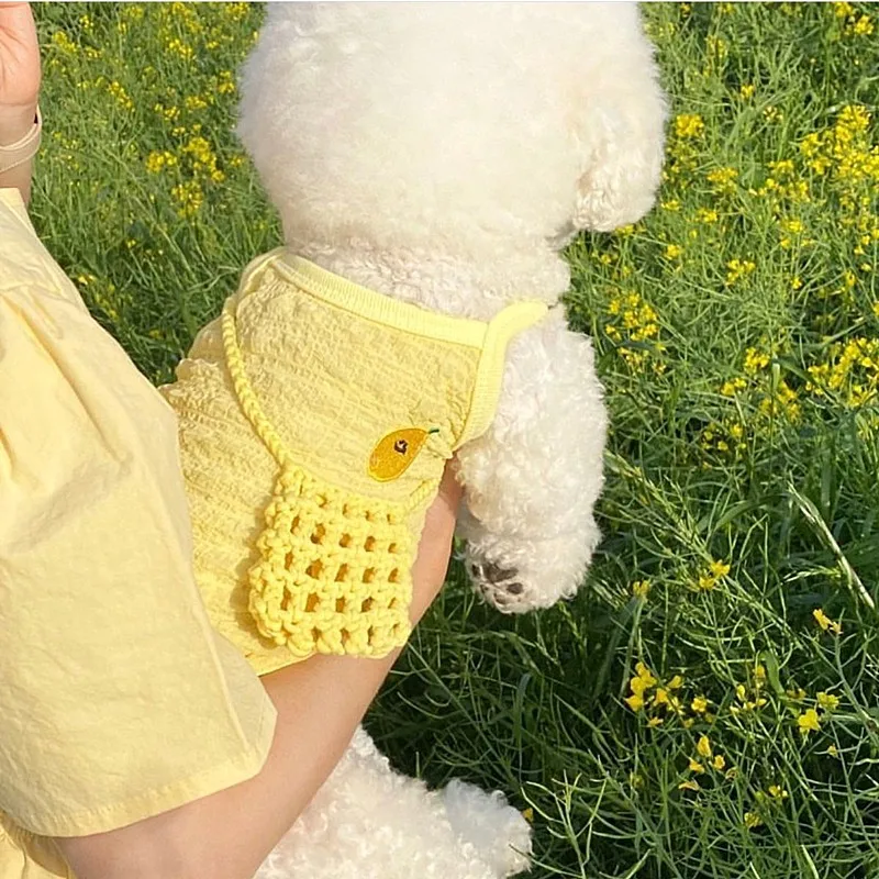 

Summer Color Pet Dogs Clothes Strawberry Pineapple Embroidery Dogs Vest Yorkshire For Puppy Small Medium Dogs Clothing Chihuahua