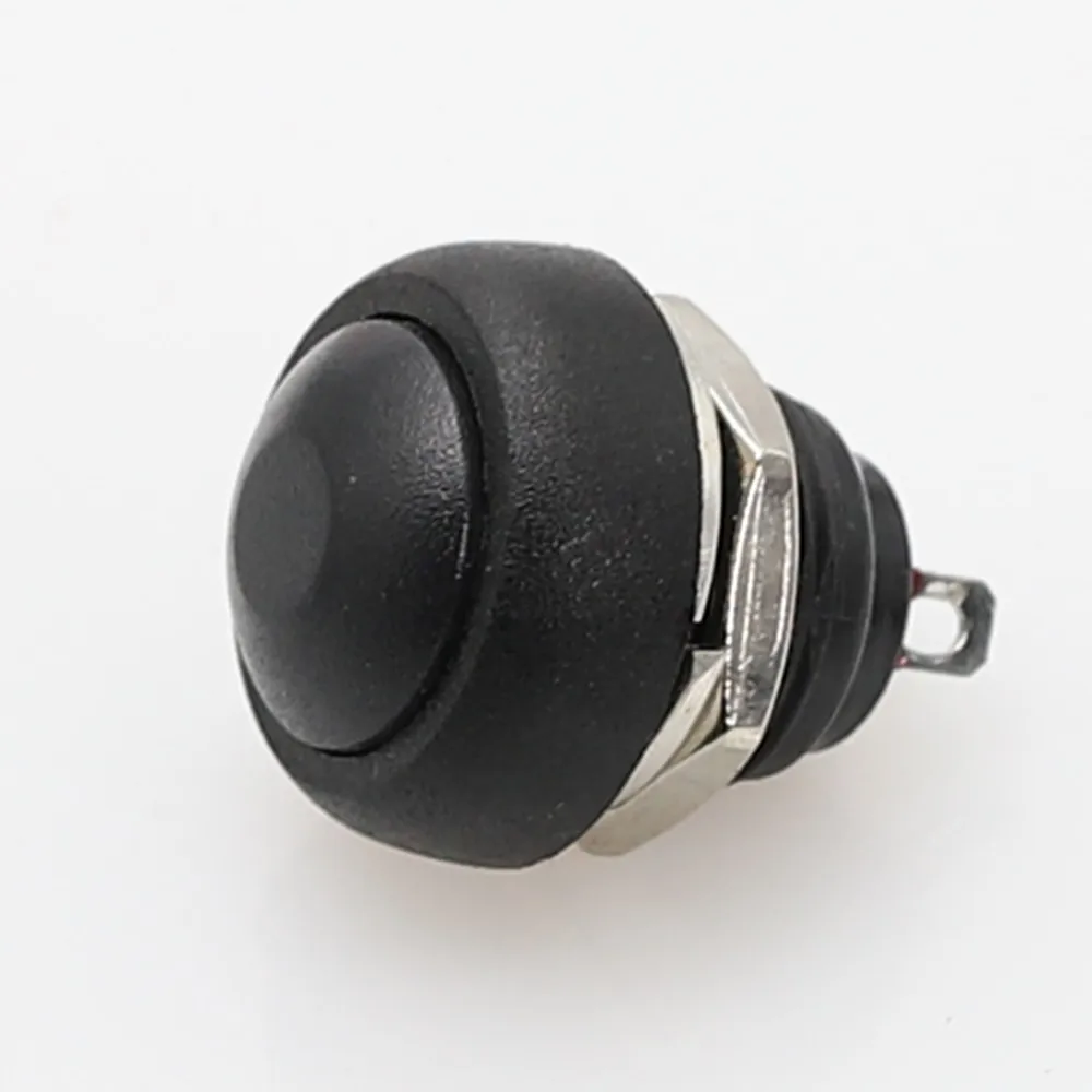 

6 шт. PBS-33b 2-контактный мини-переключатель 12 мм 12 в 1 а водонепроницаемый кнопочный переключатель мгновенного действия с момента сброса без блокировки