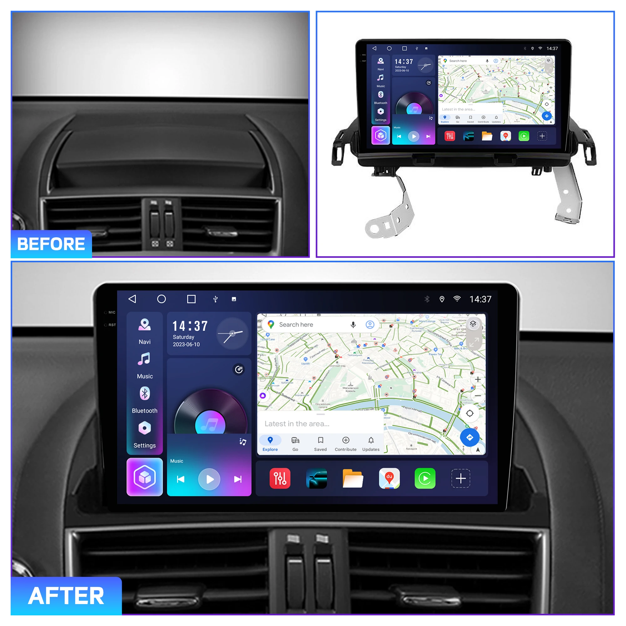 Фото Автомагнитола Penhui Android 2 DIN для Lexus HS250H 2009-2012 с мультимедийным экраном, DSP, Bluetooth, аудио и CarPlay №2