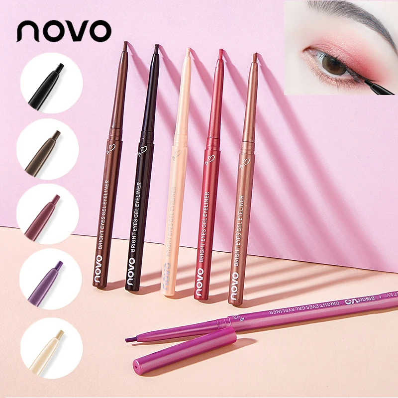 

NOVO 6 Color Eyeliner Pen Gel Eye Liner Long-lasting Waterproof Sweat-proof No Smudging Eye Liner Pencil Eye Makeup Maquillaje