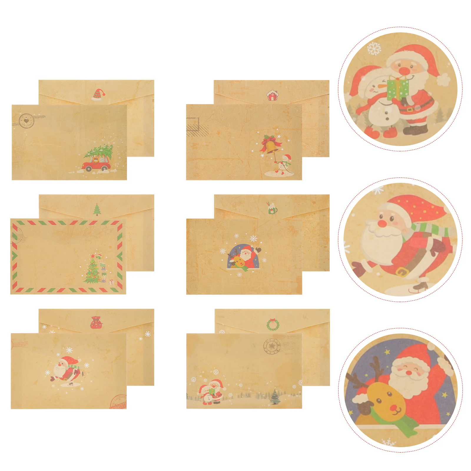 

24 Pcs Christmas Invitation Letter Packing Cover Xmas Kraft Envelope Wedding Vintage Envelopes Paper Greeting Cards 206