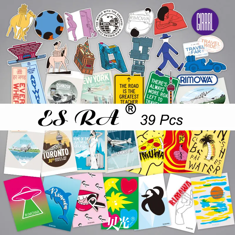 

39 Pcs Stickers Aesthetic Travel Cities Decals Waterproof Pegatinas for Travel Case Laptop Luggage Decorate