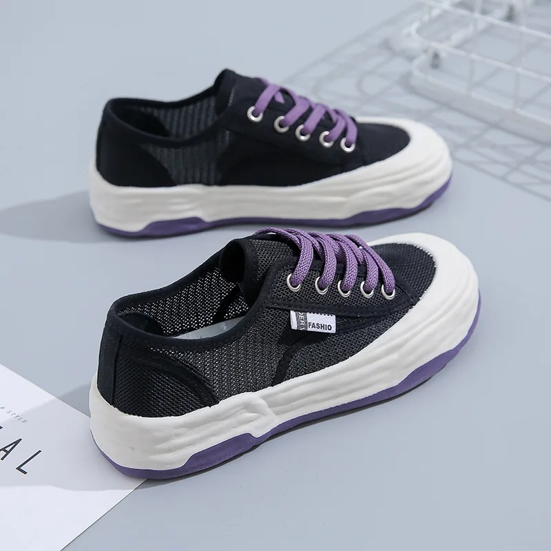New Sneakers Women Shoes Air Mesh Breathable Casual Shoes Woman Fashion Sneakers Platform Loafers Ladies Student Skateboard