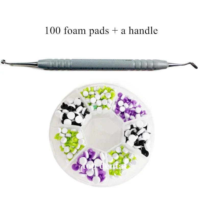 

Grey Dental Resin Spatulas Foam Pad Optrasculpt Composite Resin Veneer Pad Molding Spatula Veneers 100 Foam Pads + A Handle